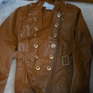 Brown Double-Breasted Women's Jacket